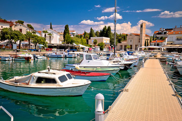 Town of Malinska harbor and waterfront view - obrazy, fototapety, plakaty
