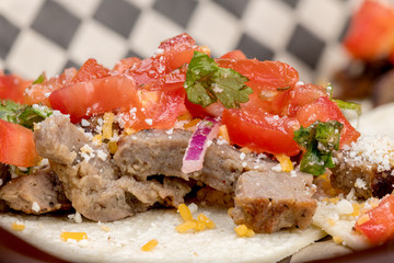 Close up of a fresh made taco