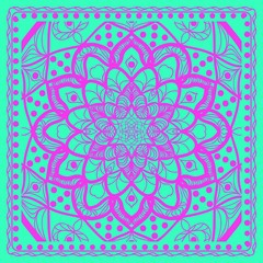 Decorative background, geometric floral pattern. Vector illustration.