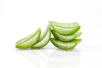 Slice Aloe Vera on a white background