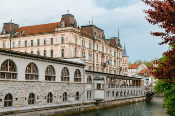 Obraz na płótnie Canvas Ljubljana city center, capital of Slovenia