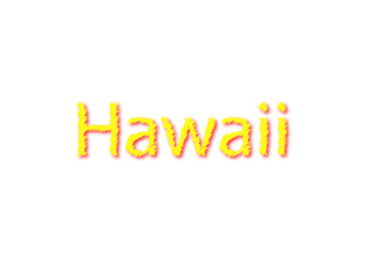 Hawaii written illustration, american state isolated in a white background