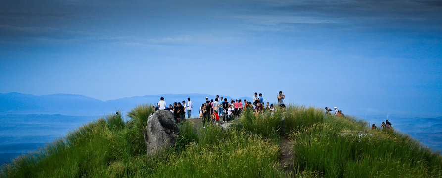 Panoramic view of sunrise at Broga hill, Selangor, Malaysa