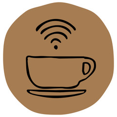 Cup of coffee with WiFi