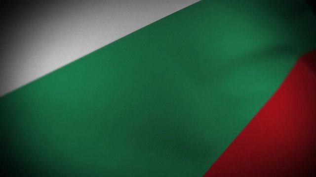 Flag of Bulgaria - Photo realistic close up of waving flag. Extreme depth of field. 3d Render.