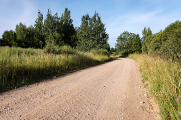 simple country road in summer