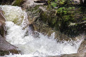 raging water in a waterfall
