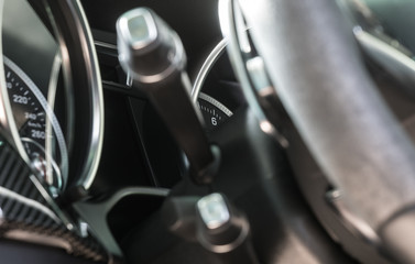 control levers on the car dashboard