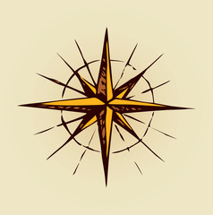 Fototapeta premium Compass Icon. Vector sketch