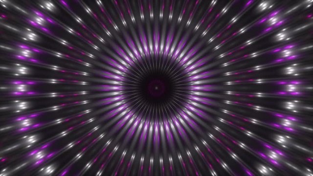 motion particles and flashing purple light on black background, loop