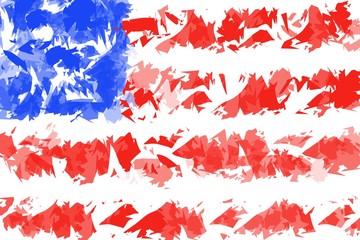 Patriotic American red white and blue flag stripes style abstract background
