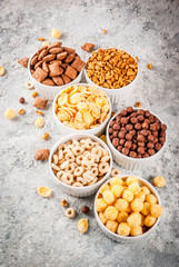 Various breakfast cereal