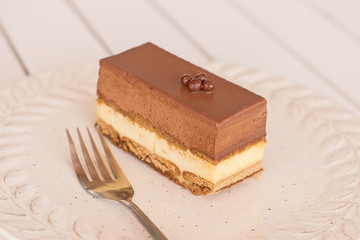 Black and white chocolate pastry.