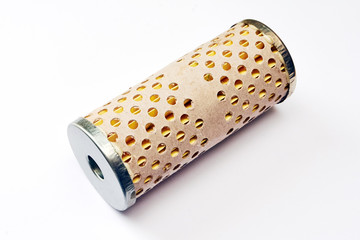 fuel filter of the truck on an isolated white background