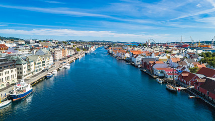 Fototapeta na wymiar Aerial view of Haugesund, Norway.