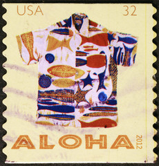 Hawaiian shirt on US postage stamp