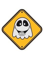 achtung gefahr warnung schild hinweis vorsicht danger zeichen geist lachen süß niedlich frech comic cartoon clipart spuken horror monster grusel halloween