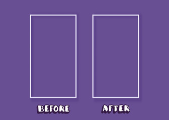 Before and After banner with empty space. Vector illustration.