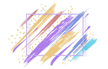 Colorful template with frame. Vector illustration.