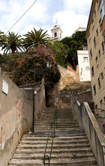 Fußweg Caracol da Graca von der Unterstadt durch die Mouraria zur Kirche Ihrja da Graca, Lissabon; Lisboa; Portugal