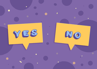 Yes and No badges. Lettreing with decoration. Vector illustration.