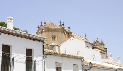 Church and white houses