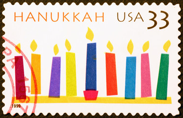 American postage stamp celebrating Hanukkah
