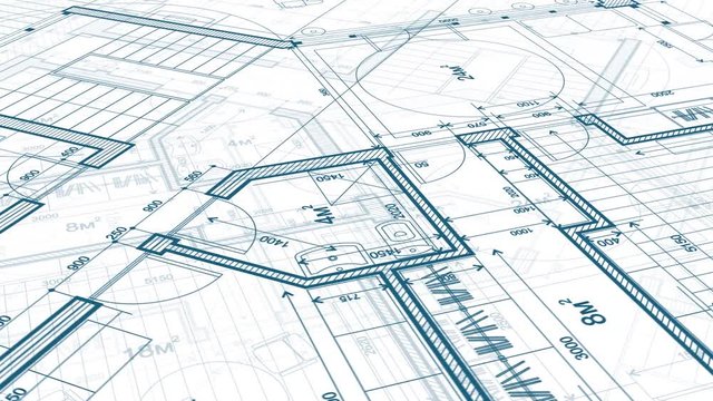 Architecture design: blueprint plan - vector illustration of a plan modern residential building / technology, industry, business concept illustration: real estate, building, construction, architecture