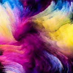 Fotobehang Mix van kleuren Colorful Paint Illusions