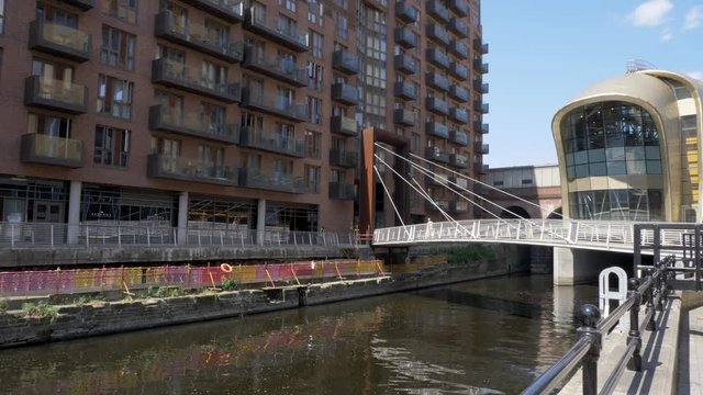 Repair works near train station riverside Leeds