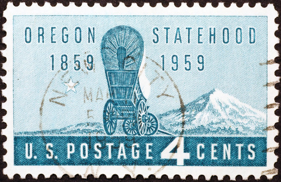 Conestoga Wagon On Old American Postage Stamp
