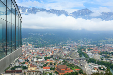 Innsbruck aerial from Bergisel ski jumping