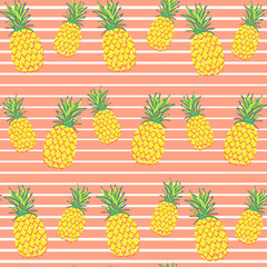 Vector Seamless Pineapple Pattern