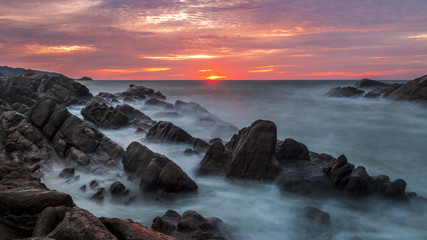 Obraz premium Seascape during sunset. Beautiful natural seascape