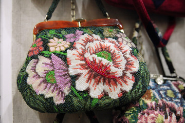 Vintage bag of beads at a flea market