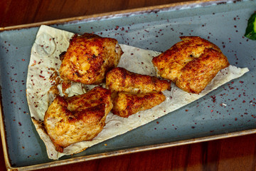 Chicken barveque with bread