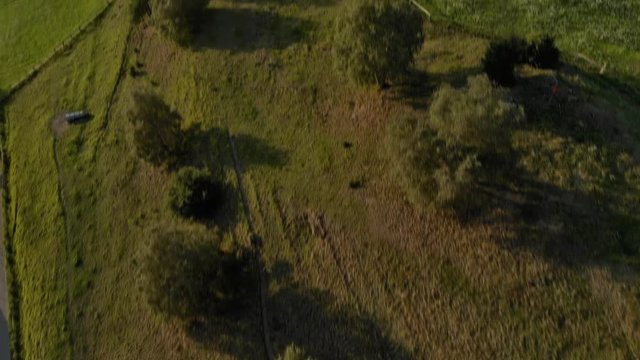 Amazing Arial Shot Mountains Flight Alps Karwendel Tirol on a sunny day