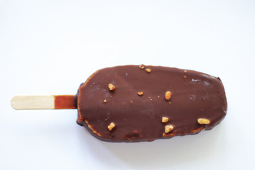 ice cream with chocolate and nuts