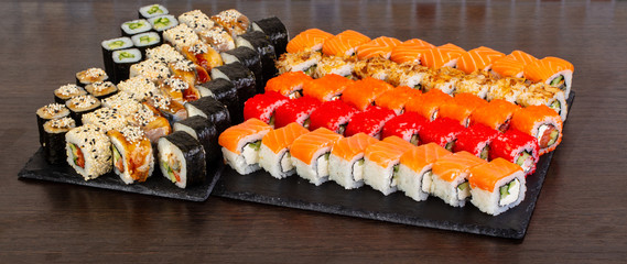 Delicious Philadelphia and California sushi set