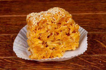 Chak-Chak cake over wooden