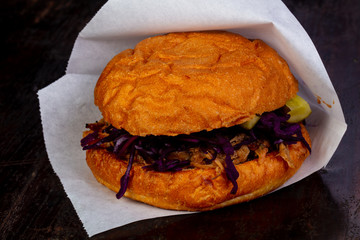 Burger with pulled pork