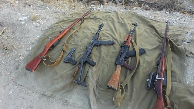 Different Kind of Machine Guns and Pistols