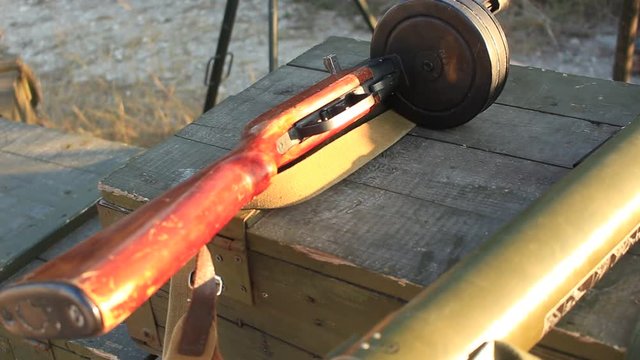 Retro Vintage Old Machine Gun
