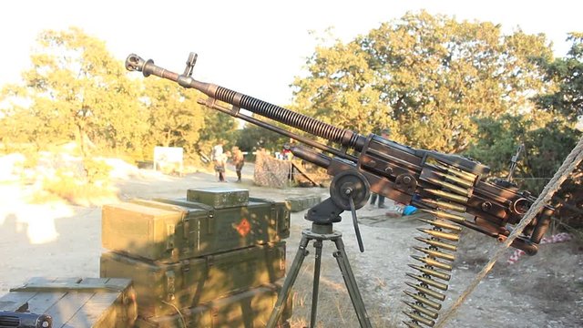 Big Machine Gun on the Tripod