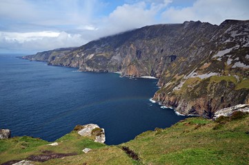 slieve league (co. Donegal, Ireland) with rainbow