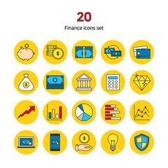 Finance icons set.