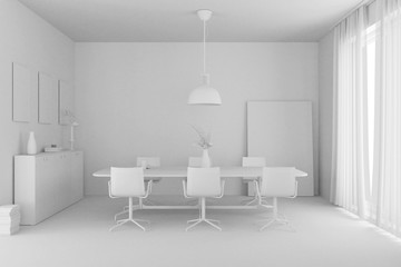 Model of dining room interior design