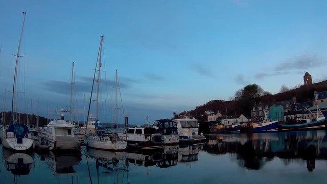 Sunset at Tarbert harbour, Loch Fyne, Argyll and Bute, Scotland