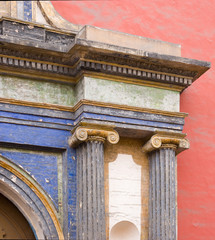 Obraz premium LIMA, PERU: Detail of San Agustin Church.