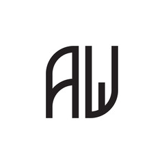 two letter aw monogram logo